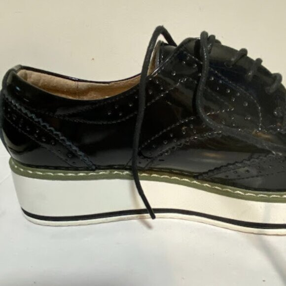 DADAWEN Patent Leather Women's Platform Wingtip Oxfords Size 8 - Picture 9 of 12